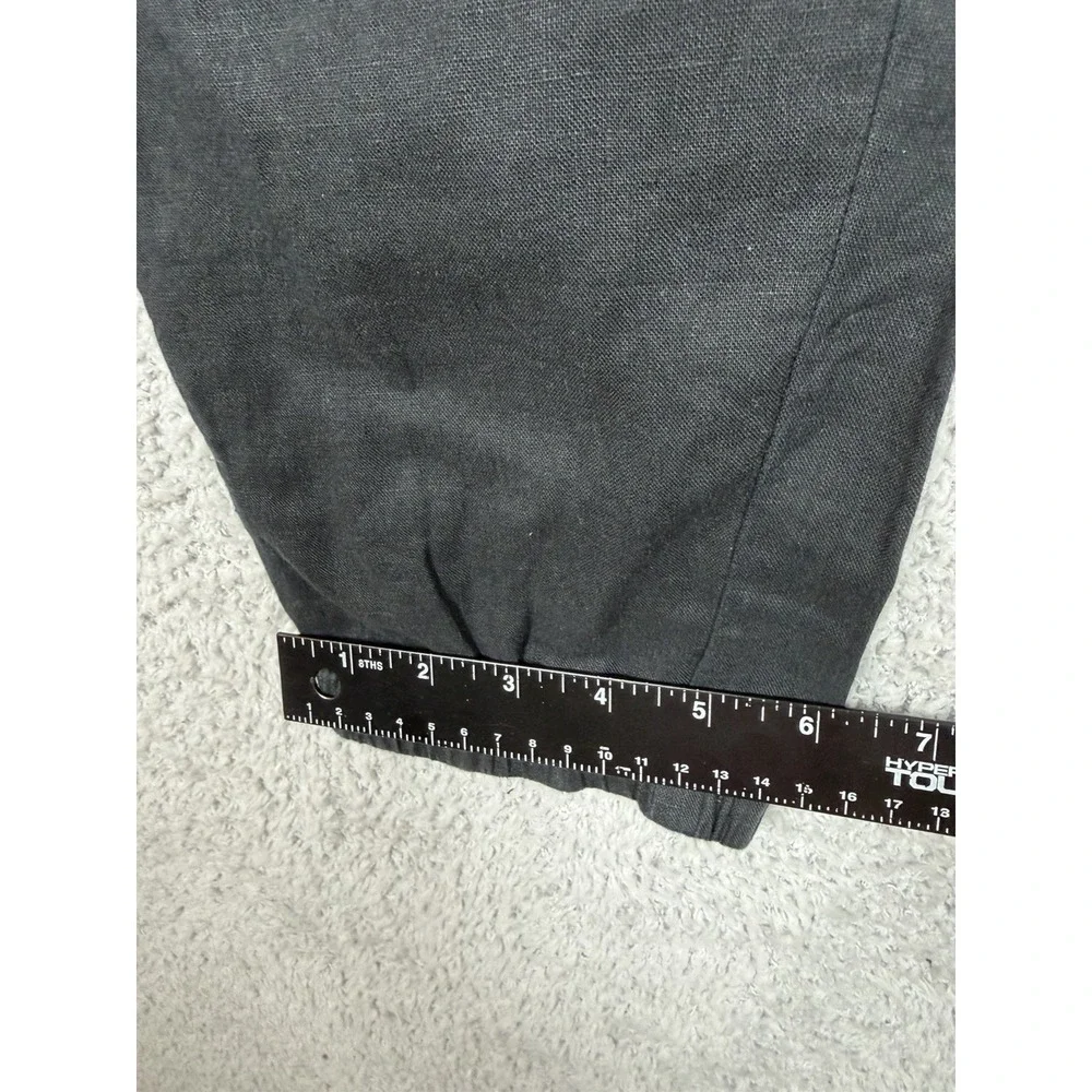ATHLETA Linen Cabo Tapered Leg Pull On Pants in Black‎ Zip Pockets Size 4/P